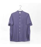  未使用品 2023SS holk. ホーク S/S SHIRT コットン リネン 半袖 シャツ 1 BLUE ブルー  HK23SS-024 /◆