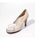 シャネル CHANEL 24.5cm～25cm CHANEL シャネル グリッター ラメ カメリア ヒール パンプス 38C PINK BEIGE ピンクベージュ 13P G29023X08118 /◆☆