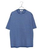 クルチアーニ cruciani 未使用品 cruciani クルチアーニ リンクボーダー ショートスリーブ ニット 46 BLUE ブルー CUK051 /◆