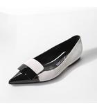 セルジオロッシ Sergio rossi 21.5cm sergio rossi セルジオロッシ SRI コレクション BALLERINA  バレリーナフラットシューズ パンプス 34.5 LIGHT GRAY ライトグレー B07630 /◆