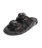 ヴァレンティノ ヴァレンチノ  VALENTINO 23cm 未使用品 VALENTINO ヴァレンティノ ヴァレンチノ ATELIER SHOES 03 Slide 'Rose'  レザー フラット サンダル 36 BLACK ブラック VW2S0AX0 /◆