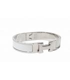 HERMES エルメス エナメルブレスレット クリックH WHITE SILVER /●