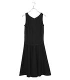 プラダ PRADA PRADA プラダ ジャガード ノースリーブ フレア ニット ワンピース 36S BLACK ブラック 123245 S152 1JRR /◆☆
