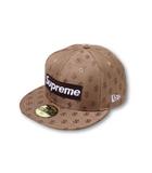シュプリーム SUPREME 58.7cm 2018SS SUPREME シュプリーム Monogram Box Logo NewEra モノグラム ボックスロゴ ニューエラ キャップ 帽子 7 3/8 BROWN ブラウン /●
