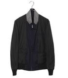 ジョンローレンスサリバン JOHN LAWRENCE SULLIVAN JOHN LAWRENCE SULLIVAN ジョンローレンスサリバン Wool Twill Comb. Blouson ウール ツイル コンビ ブルゾン ジップアップ ジャケット 36 NAVY ネイビー 1A00715-12 /◆