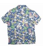 Tin Robots HAWAIIAN SHIRTS ロボットプリント アロハシャツ レーヨン ハワイアンシャツ 開襟 30周年記念 38 ネイビー 紺/△A02/メンズ