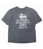 ステューシー STUSSY CALI GROWN TEE PIGMENT ロゴプリント Tシャツ カットソー トップス 半袖 クルーネック コットン サイズXL チャコール グレー メンズ/☆C44