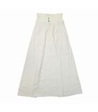 チノ CINOH ハイウエスト ロングスカート タック フレアシルエット リネンシルク マキシ丈 40 白 ホワイト/△J12/レディース