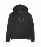 サンローラン パリ SAINT LAURENT PARIS スターロゴ プリント フーディー 裏毛スウェット パーカー プルオーバー トレーナー XS 黒 ブラック 577092/△T11/メンズ