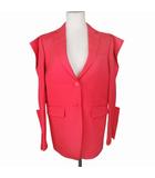 バーバリー BURBERRY パネルディティール ブレザー テーラードジャケット アウター ヴァージンウール 8046728 サイズ38 赤 レッド レディース/☆R503/◇11