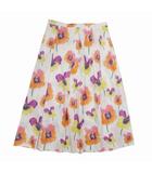 マルニ MARNI マリアマグダレナスアレス パンジープリント ミモレ丈 タックスカート 膝下丈 花柄 総柄 40 マルチカラー/△L24/レディース