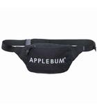 アップルバム APPLEBUM LOGO WAIST BAG ロゴ刺繍 ウエストバッグ ボディバッグ カバン 撥水 黒 ブラック ユニセックス メンズ レディース/☆E116