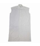 バレンシアガ BALENCIAGA ボックスシルエット ストライプ シャツワンピース ロングドレス ボタンダウン 32 ホワイト グレー ブラック 576677/△L17/レディース