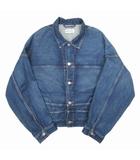 バレンシアガ BALENCIAGA upside down jacket アップサイドダウン デニムジャケット オーバーサイズ Gジャン カバーオール ブルゾン 34 インディゴ 625989 TDW14/△A74/レディース メンズ