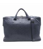 ボッテガヴェネタ BOTTEGA VENETA イントレチャート ブリーフケース ビジネスバッグ 2WAY 書類カバン 編み込み レザー 鞄 紺 ネイビー/△A61/メンズ レディース
