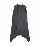 バレンシアガ BALENCIAGA フレンチスリーブ ロングワンピース イレギュラーヘム ドレス ボックスシルエット 34 グレー/△A59/レディース