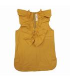 マルニ MARNI ラッフル フリル Vネック ブラウス ノースリーブ シャツ プルオーバー カットソー トップス 36 マスタードイエロー/△C51/レディース