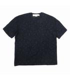 ステラマッカートニー STELLA McCARTNEY レオパード柄 ジャガード コットンニット 半袖 プルオーバー セーター カットソー トップス 38 ネイビー/△C52/レディース