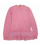 ヌメロヴェントゥーノ N°21 ウールシルク ニット プリーツペプラム ハイゲージ セーター プルオーバー トップス カットソー 42 ピンク/△C54/レディース