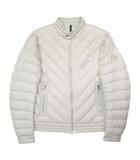 モンクレール MONCLER TAJUNA GIUBBOTTO ダウンジャケット ライダース風 ブルゾン ロゴワッペン レザートリム ダウンコート 1 アイボリー/メンズ/◇12