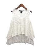 メッシュ レイヤード Aライン カットソー タンクトップ ノースリーブ アイボリー XS