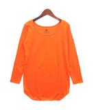 ダブルスタンダードクロージング ダブスタ DOUBLE STANDARD CLOTHING ESSENTIAL ラウンドヘム フライス 長袖 Tシャツ カットソー ロンT オレンジ 36 美品