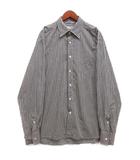 エルメネジルドゼニア Ermenegildo Zegna ギンガムチェック 隠しボタンダウン シャツ 長袖 ブラウン 茶 XXL