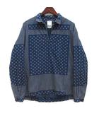 ビズビム VISVIM カーチフ ドット チュニック シャツ 長袖 KERCHIEF DOTS TUNIC SHIRT コットン リネン ブルー 青 1 0114105011027