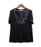 トゥービーシック TO BE CHIC フリル Tシャツ カットソー リヨセル コットン 半袖 ネイビー 紺 2