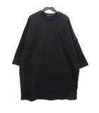 ミズイロインド mizuiro ind ワッフル ワンピース ドロップショルダー 紺 ネイビー