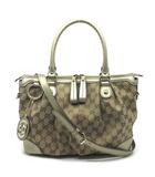 グッチ GUCCI GGキャンバス スーキー 2WAY ハンドバッグ ショルダーバッグ 247902 ベージュ シャンパンゴールド