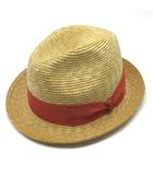 ボルサリーノ Borsalino ストローブレード パナマ ハット 中折れ 帽子 M ナチュラル オレンジ イタリア製