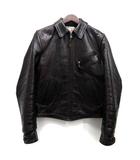 エアロレザー AEROLEATHER ホースハイド ライダース ジャケット ハーフベルト STF 茶芯 ブラック 黒 34