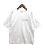 筆記体ロゴ 刺繍 オーバーサイズ Tシャツ カットソー 半袖 ホワイト 白 S