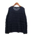 セオリー Theory リネン レーヨン サマー シアー ニット SAG HARBOR TEXTURED PO ネイビー 紺 S 22SS