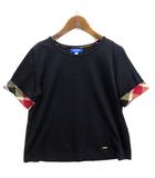 ブルーレーベルクレストブリッジ BLUE LABEL CRESTBRIDGE 袖裏CBチェック カットソー Tシャツ 半袖 ダークネイビー 紺 38