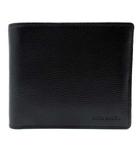 ミラショーン mila schon 新品同様 二つ折り 財布 レザー 牛革 ロゴ型押し 黒 ブラック