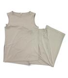 ユニクロ UNIQLO クレープジャージー セットアップ ノースリーブ T ストレートパンツ ワイド ナチュラル S M