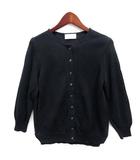 ヒューマンウーマン HUMAN WOMAN コットン ニット カーディガン 七分袖 ネイビー 紺 L 1170400