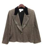 ミラショーン mila schon フェザー ピークドラペル ジャケット ヘリンボーン ベージュ 42 イタリア製