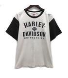 ハーレーダビッドソン HARLEY DAVIDSON カラーブロック Tシャツ アドバタイジング 半袖 M 白 黒 ホワイト ブラック USA製 00s 2004