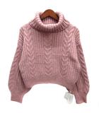 プロポーション ボディドレッシング PROPORTION BODY DRESSING ショート タートルネック ニット セーター 長袖 2023AW ピンク FR 121-3270010