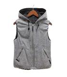 プラステ PLST リバーシブル ダウンベスト メランジ フード グレー ブラック 4 12-4302000 大きいサイズ