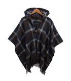 イネド INED ポンチョ カーディガン 羽織 フード フリンジ ダークブラウン F