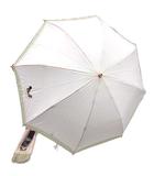 バーバリー BURBERRY 晴雨兼用 折りたたみ傘 犬の刺繍 綿麻 ライトピンク