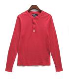 ポロ バイ ラルフローレン Polo by Ralph Lauren ヘンリーネック 長袖 Tシャツ カットソー ロンT レッド 赤 S ☆AA★