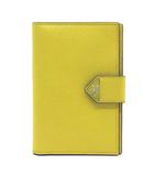 プラダ PRADA トライアングル ロゴ サフィアーノ レザー パスポートホルダー カードケース 二つ折り 2MV017 2DYG F0377 イエロー RFID ☆AA★