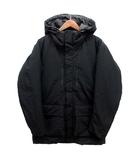 フーデット ダウン ジャケット ジップアップ ブラック 黒 L