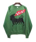 セントマイケル SAINTMICHAEL MXXXXXX 23AW ケルベロス CERBERUS スウェット シャツ トレーナー ヴィンテージ加工 グリーン M ☆AA★