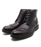 サルヴァトーレフェラガモ Salvatore Ferragamo ウイングチップ レースアップ ブーツ レザー バーガンディ系 10D 約28cm ☆AA★